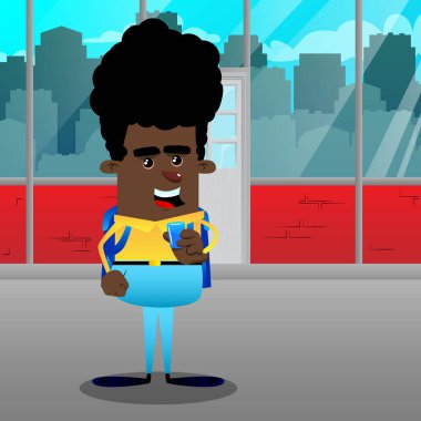 Konyak içmeye okul çocuğu. Vektör çizgi film karakteri çizim.