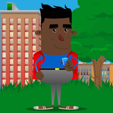 Konyak içmeye okul çocuğu. Vektör çizgi film karakteri çizim.