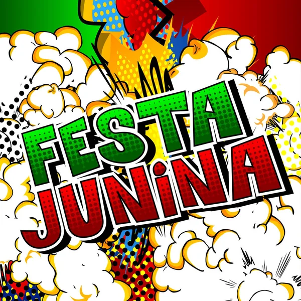 Готель Festa Junina Коміксів Стилі Векторні Ілюстрації Партії Плакаті Бразилії — стоковий вектор