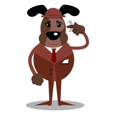 Parmağını onun Tapınağı büküm tarafından fındık jest resimli karikatür iş köpek göstermek bir sen misin.