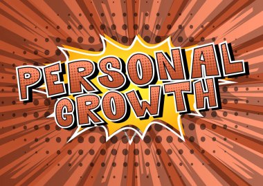 Kişisel gelişim - arka plan üzerinde çizgi roman tarzı kelime.