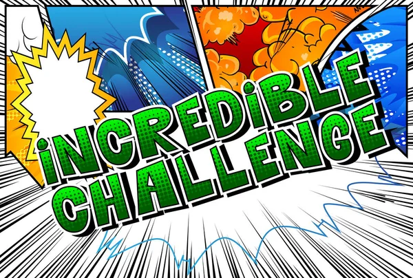 Απίστευτη Πρόκληση Κόμικ Στυλ Λέξη Αφηρημένα Φόντο — Διανυσματικό Αρχείο