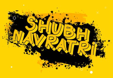 Mutlu Navratri. Kirli, pis arka plan ile Hindu festivali için vektör çizim.