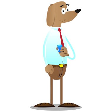 Konyak içmeye resimli iş köpek çizgi film.