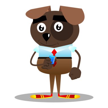 Konyak içmeye resimli iş köpek çizgi film.