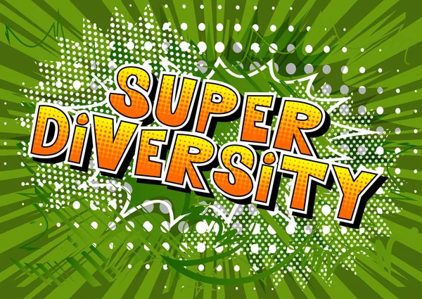 Super Diversidade Comic Book Style Word Abstract Background — Vetor de Stock