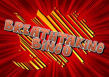 Nefes kesen Bingo - arka plan üzerinde çizgi roman tarzı kelime.