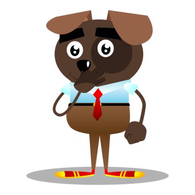 Kötü bir koku yüzünden burnunu tutarak resimli iş köpek çizgi film.