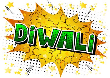 Diwali - arka plan üzerinde çizgi roman tarzı kelime.