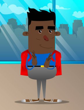 Alkışlar eller ile okul çocuğu. Vektör çizgi film karakteri çizim.