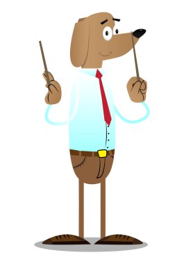 Çizgi film vektör resimli iş köpek orkestra şefi.