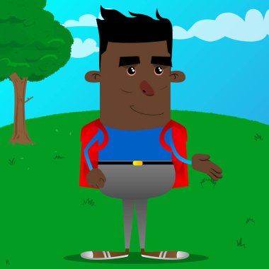 Öğrenci yardım eder. Vektör çizgi film karakteri çizim.