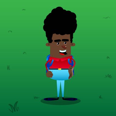 Öğrenci yardım eder. Vektör çizgi film karakteri çizim.