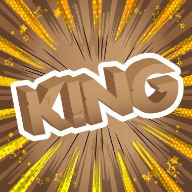 King - vektör resimli çizgi roman tarzı ifade.