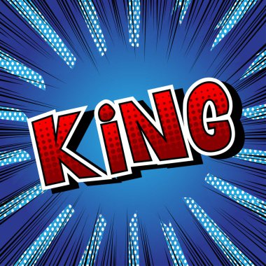 King - vektör resimli çizgi roman tarzı ifade.