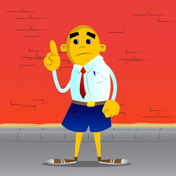 Homem Amarelo Marcar Uma Posição Ilustração Dos Desenhos Animados Vetoriais — Vetor de Stock
