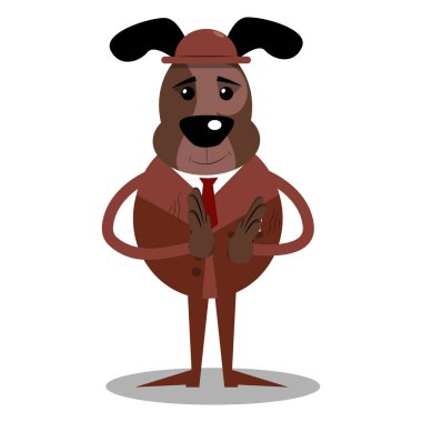 Karikatür vektör Alkışlar eller ile iş köpek resimli.