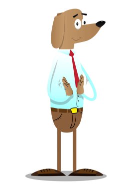 Karikatür vektör Alkışlar eller ile iş köpek resimli.