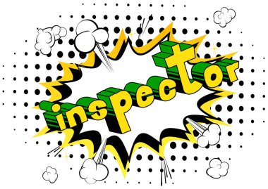 Müfettiş - vektör resimli çizgi roman tarzı ifade.
