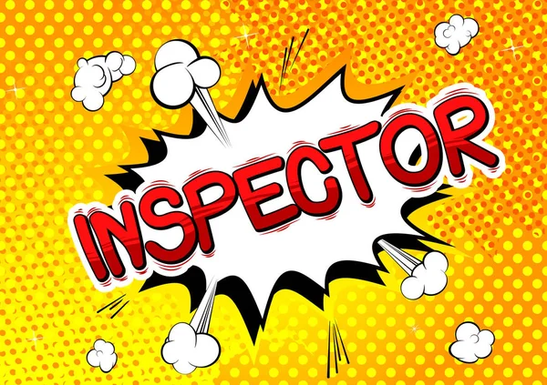 Inspektor Vektor Ilustrovaný Komiks Styl Fráze — Stockový vektor