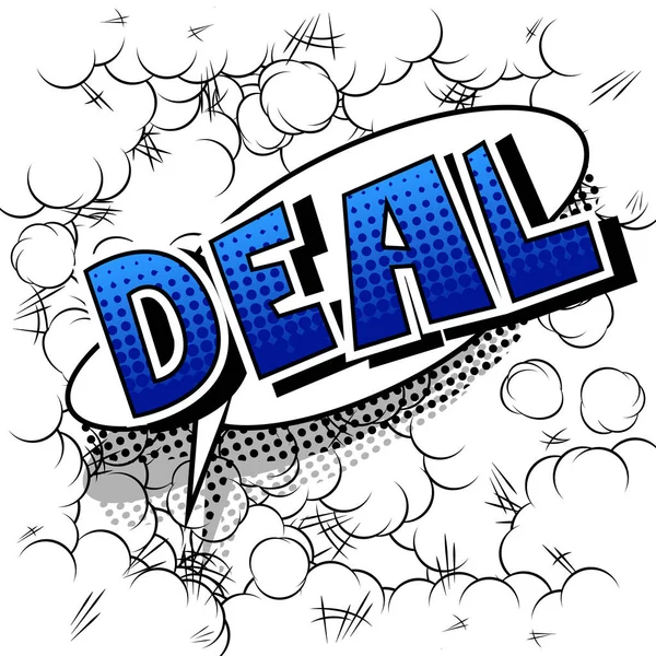Deal Vector Ilustrado Frase Estilo Quadrinhos — Vetor de Stock