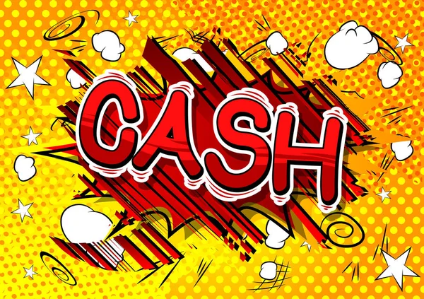 Cash Vektor Illustrierte Phrase Comic Stil — Stockvektor