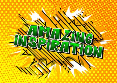 İnanılmaz ilham - arka plan üzerinde çizgi roman tarzı kelime.