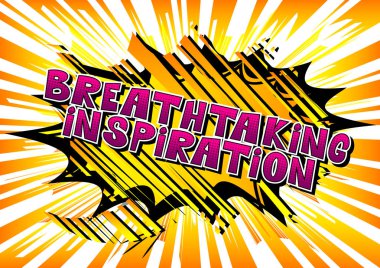 Nefes kesen ilham - arka plan üzerinde çizgi roman tarzı kelime.