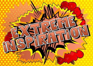 Aşırı ilham - arka plan üzerinde çizgi roman tarzı kelime.