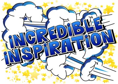 İnanılmaz ilham - arka plan üzerinde çizgi roman tarzı kelime.