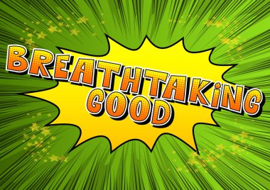 Nefes kesen Good - vektör resimli çizgi roman tarzı ifade.