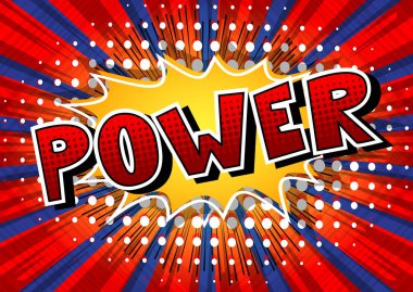 Güç - vektör çizgi roman tarzı ifade gösterilmektedir..