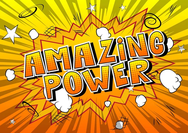 Amazing Power Vector Mengilustrasikan Frase Gaya Buku Komik - Stok Vektor