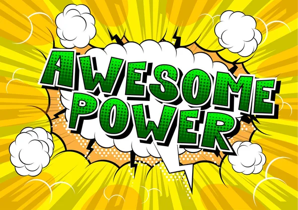 Awesome Power Vector Ilustrado Frase Estilo Quadrinhos — Vetor de Stock