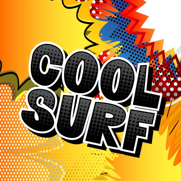 Cool Surf Palavra Estilo Quadrinhos Abstrato — Vetor de Stock