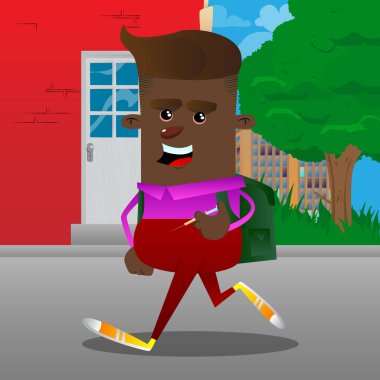 Öğrenci el tıbbi enjeksiyonlu. Vektör çizgi film karakteri çizim.