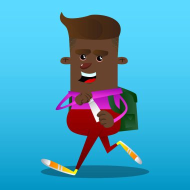 Boş bir tüp Hamur açma okul çocuğu. Vektör çizgi film karakteri çizim.