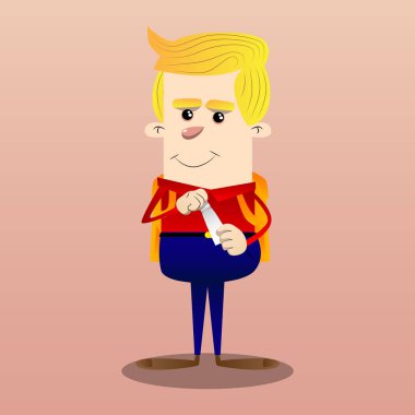 Boş bir tüp Hamur açma okul çocuğu. Vektör çizgi film karakteri çizim.