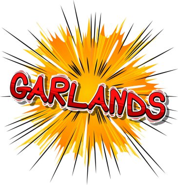 Çelenk - vektör resimli çizgi roman tarzı ifade.