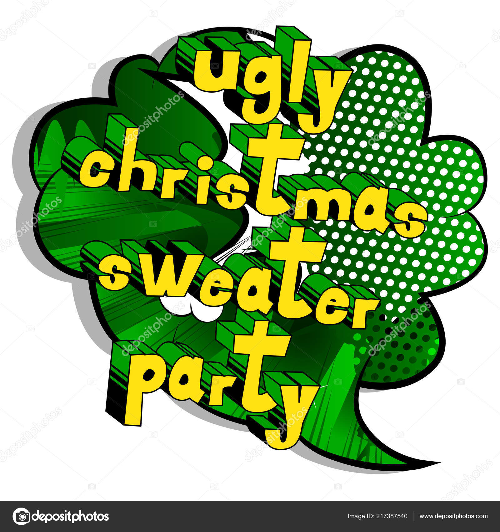 Ugly Christmas Sweater Party Vector illustrated ic book style phrase — Vektor od NoraVector