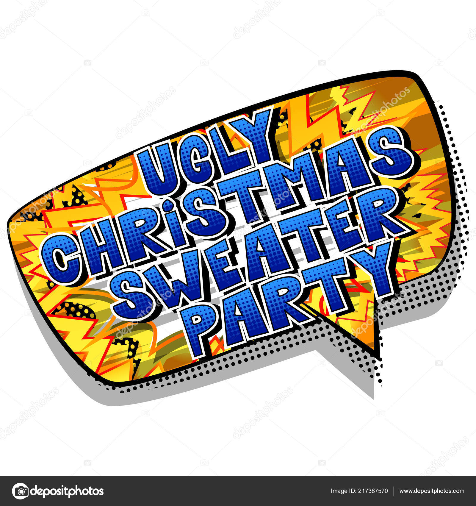 Ugly Christmas Sweater Party Vector illustrated ic book style phrase — Ð’ÐµÐºÑ‚Ð¾Ñ€ Ð¾Ñ‚ NoraVector