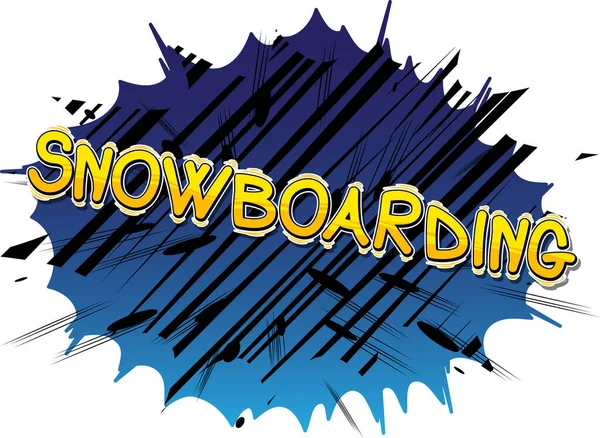 Snowboard Wektor Ilustrowany Komiks Stylu Frazy — Wektor stockowy