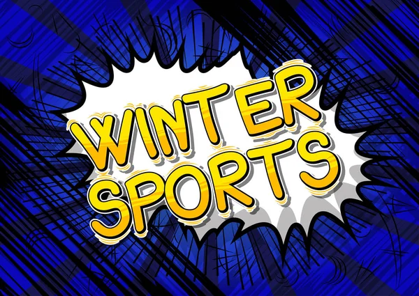 Wintersport Vector Geïllustreerde Comic Book Stijl Zin — Stockvector