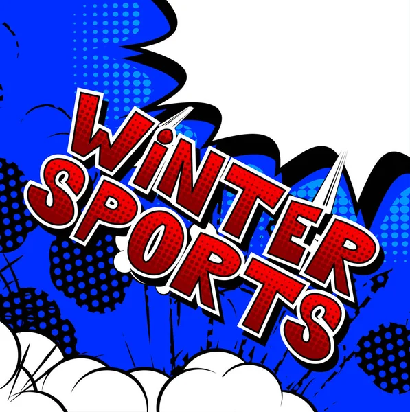 Wintersport Vector Geïllustreerde Comic Book Stijl Zin — Stockvector