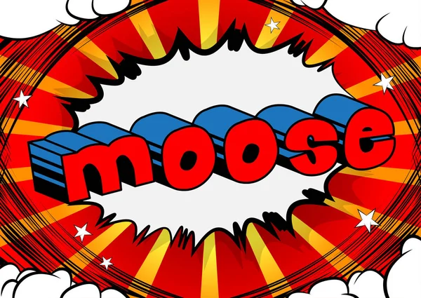 Moose Vector Ilustrado Cómic Estilo Frase — Vector de stock