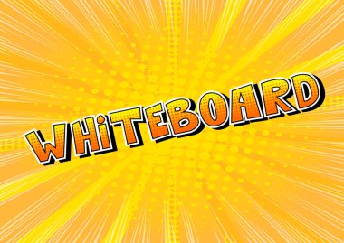 Beyaz tahta - vektör resimli çizgi roman tarzı ifade.