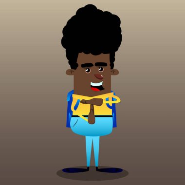 Zaman aşımı el hareketi ile okul çocuğu. Vektör çizgi film karakteri çizim.