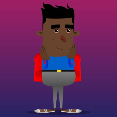 Yüzünü dokunaklı okul çocuğu. Vektör çizgi film karakteri çizim.