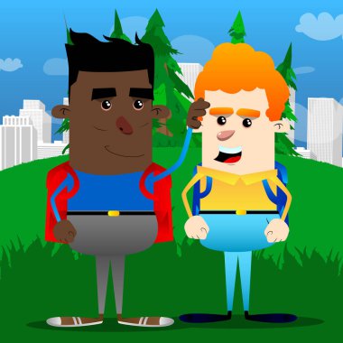 Bir tane daha rahatlatıcı bilirler. Vektör çizgi film karakteri çizim.