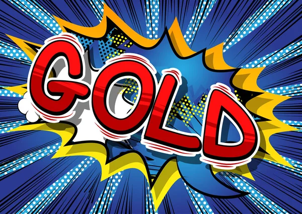 Gold Vektor Illustrierte Phrase Comic Stil — Stockvektor